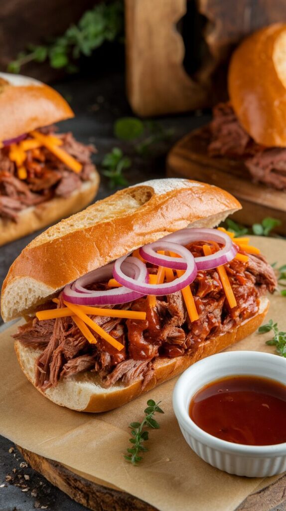 BBQ Beef Dip Sandwich