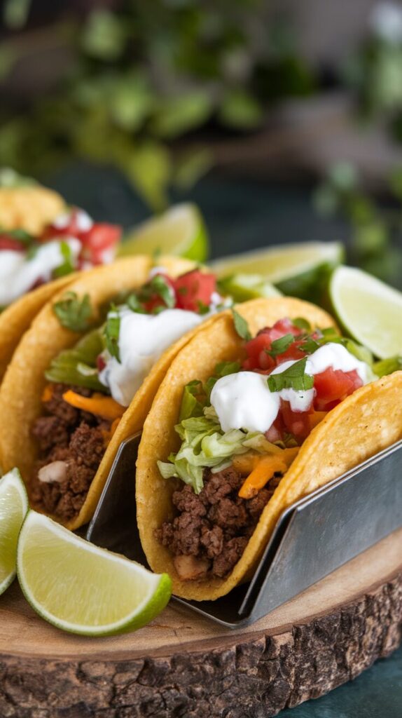 Cheesy Ground Beef Tacos