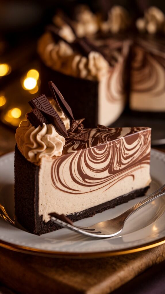 Chocolate Swirl Condensed Milk Cheesecake