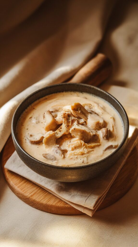 Creamy (But Dairy-Free) Chicken & Mushroom Soup