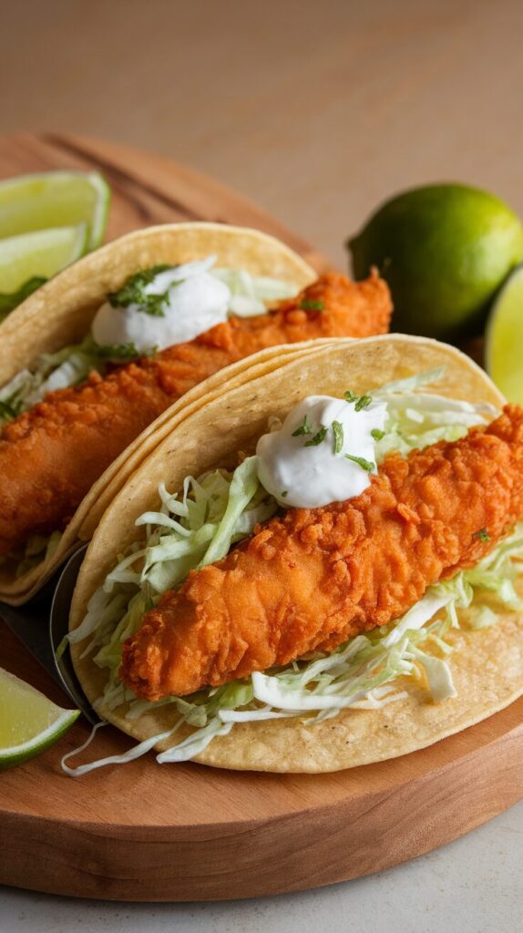 Crispy Fish Tacos with Slaw