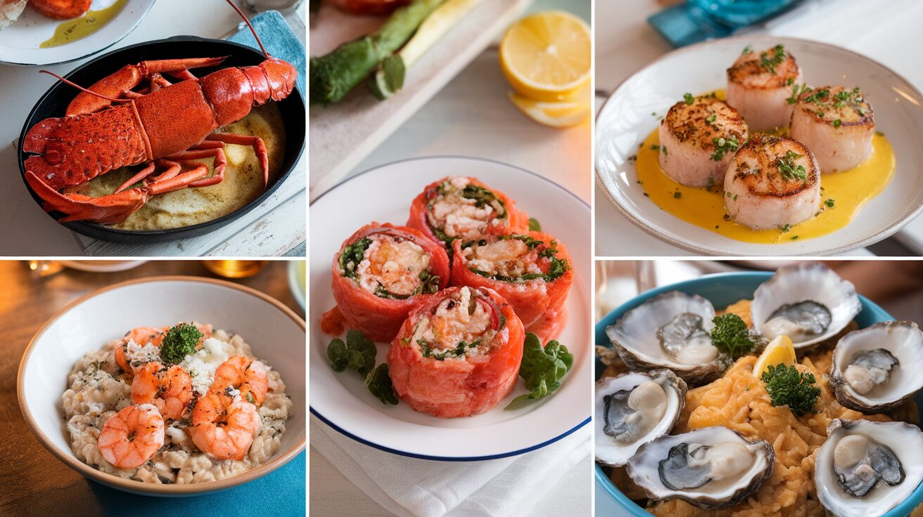 Fancy seafood dishes