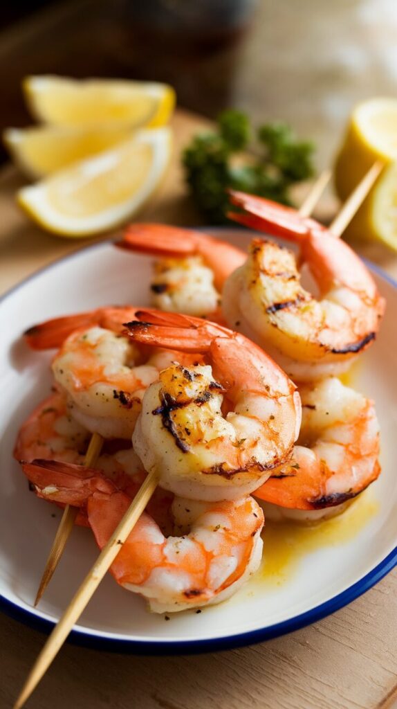 Grilled Garlic Butter Shrimp Skewers