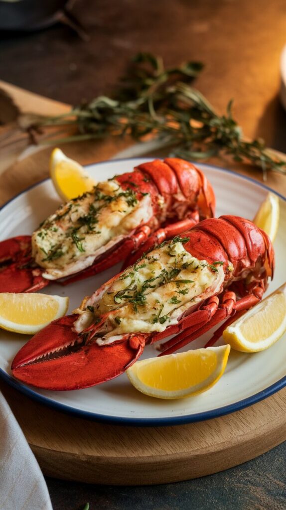 Grilled Lobster Tails with Garlic Herb Butter