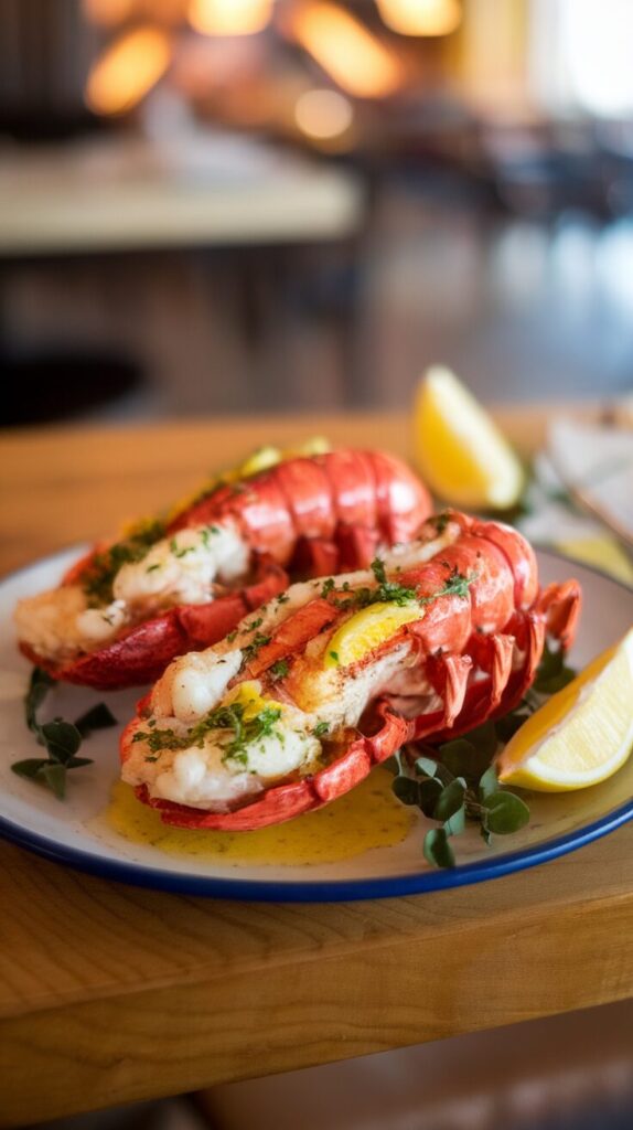 Grilled Lobster Tails with Garlic Lemon Butter