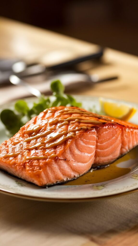 Grilled Salmon with Honey Mustard Glaze