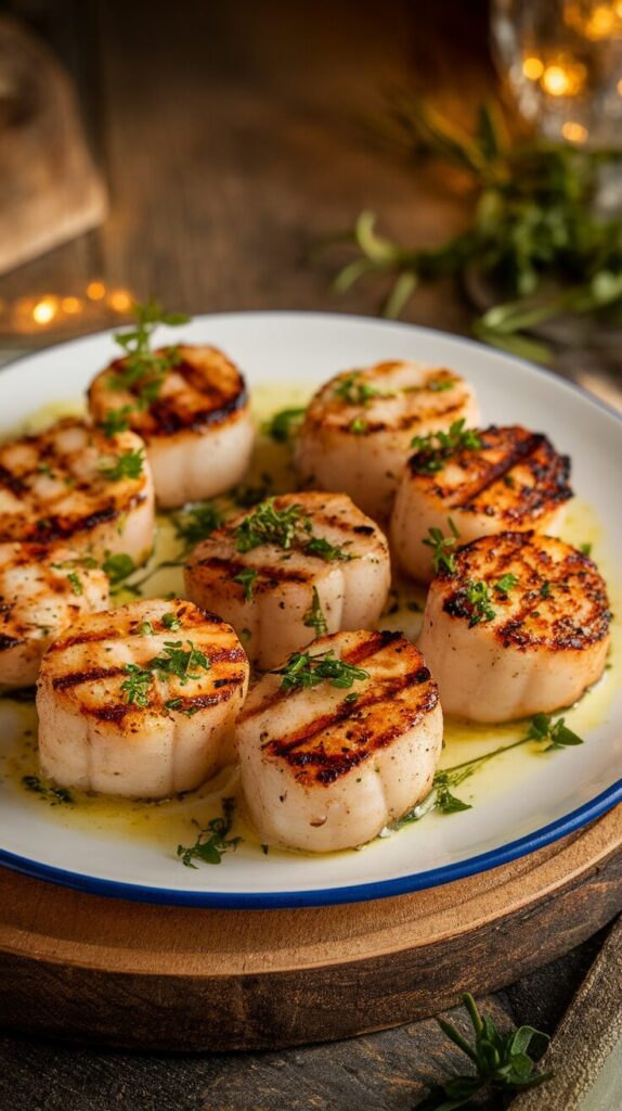 Grilled Scallops with Lemon Herb Marinade