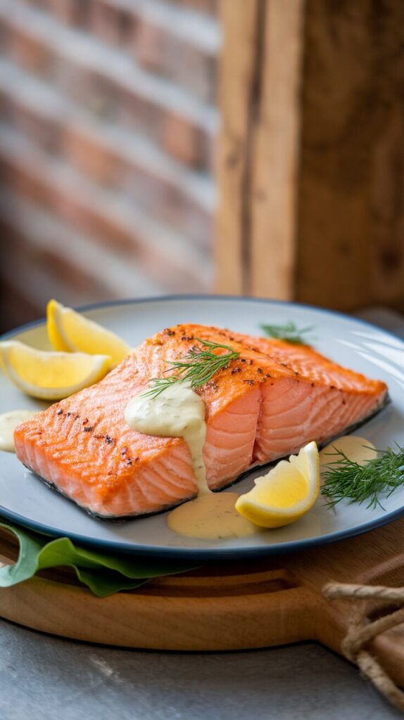 Pan-Seared Salmon with Lemon Dill Sauce