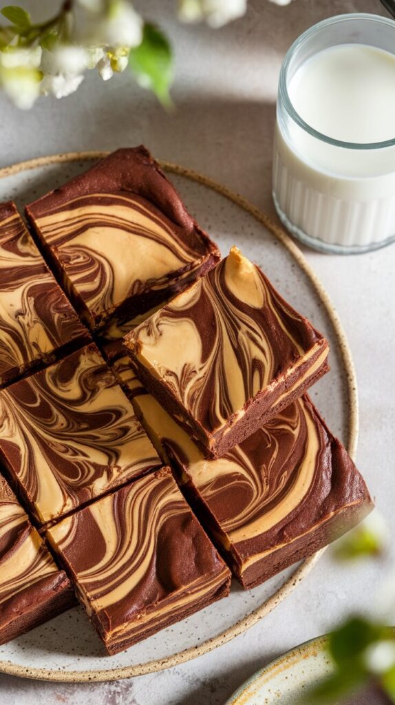 Peanut Butter Swirl Condensed Milk Brownies