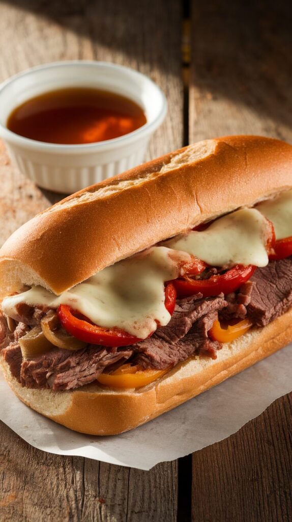 Philly-Style Beef Dip Sandwich