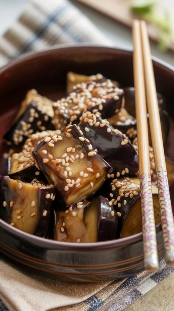 Sesame Eggplant Stirfry