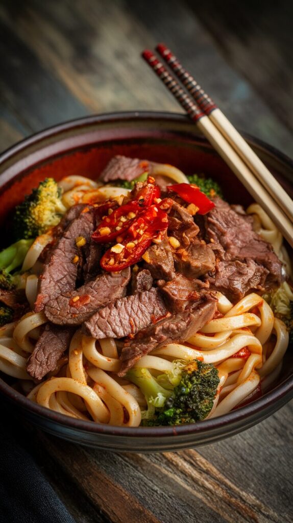 Spicy Beef and Broccoli Noodles