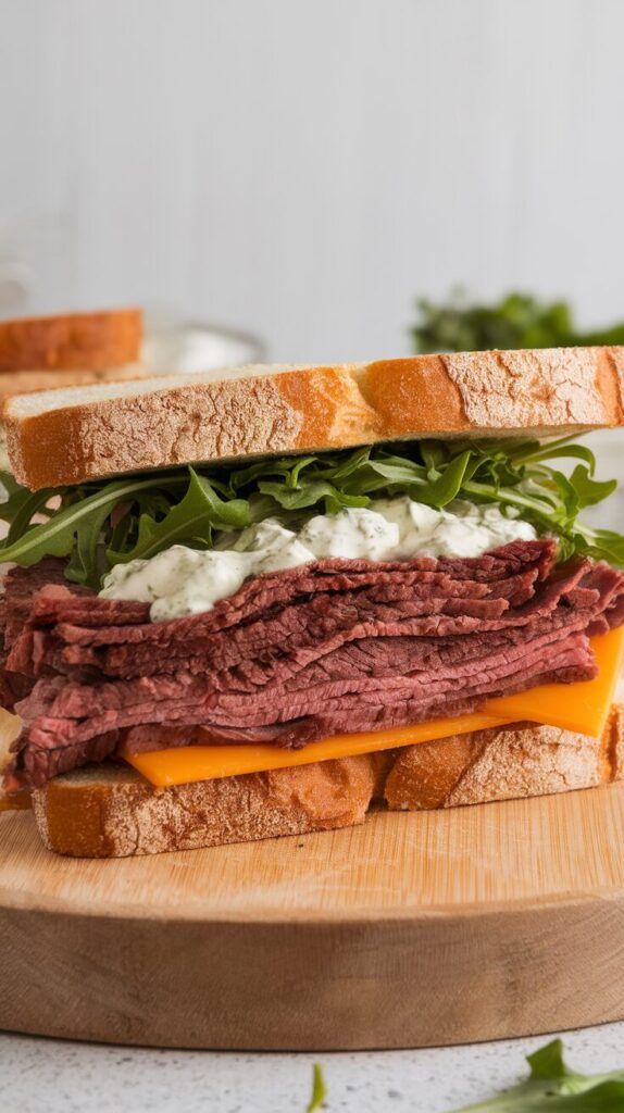 Spicy Horseradish Roast Beef Sandwich