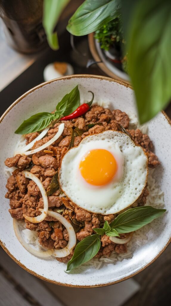 Thai-Inspired Basil Ground Beef Stir Fry