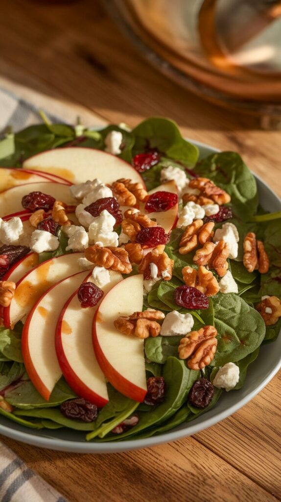 Apple Walnut Spinach Salad