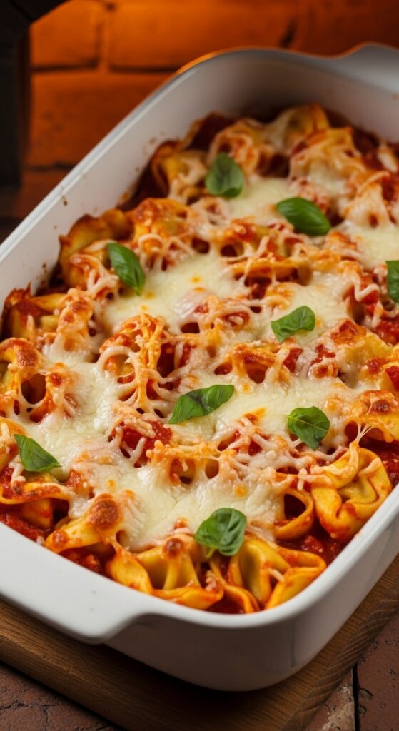 Baked Cheese Tortellini with Marinara