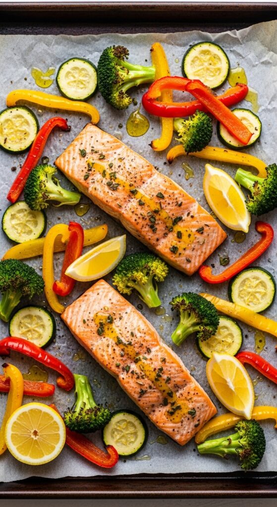 Baked Salmon with Veggies
