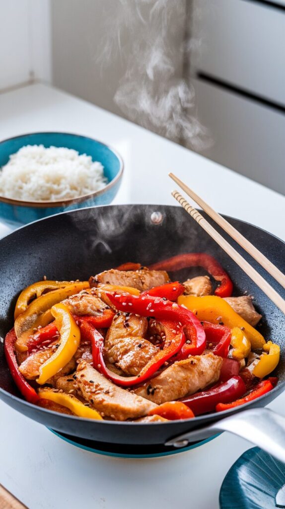 Bell Pepper Stir-Fry with Chicken