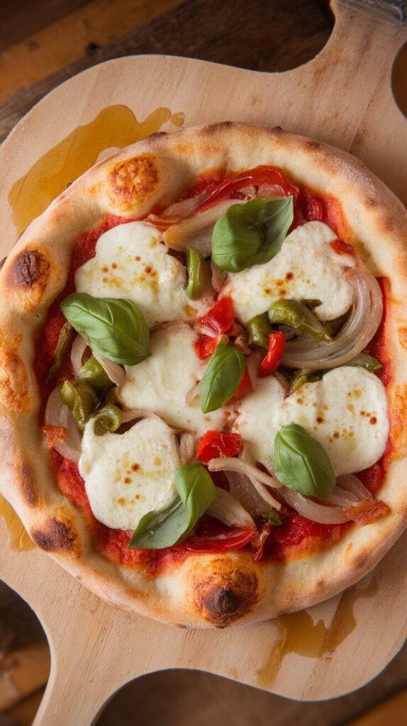 Caramelized Onions and Peppers Pizza