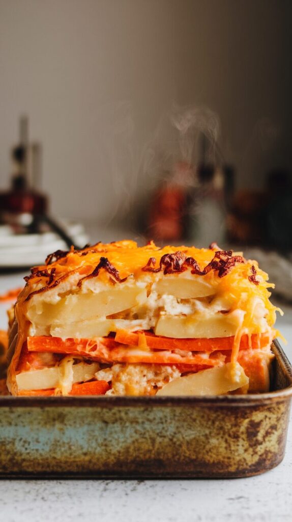 Cheesy Carrot and Potato Casserole