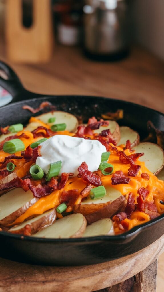 Cheesy Loaded Potato Skillet