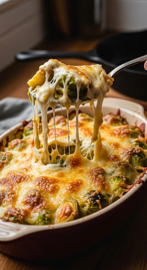 Creamy Brussel Sprout Gratin