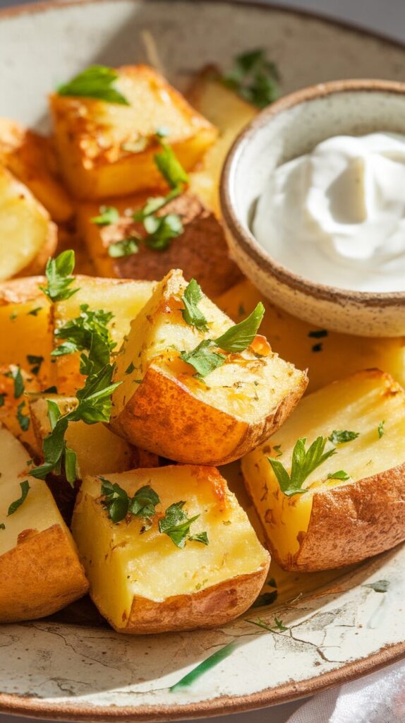 Crispy Garlic Butter Potato Bites