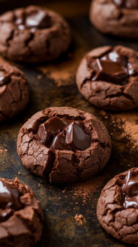 Double Chocolate Fudge Cookies