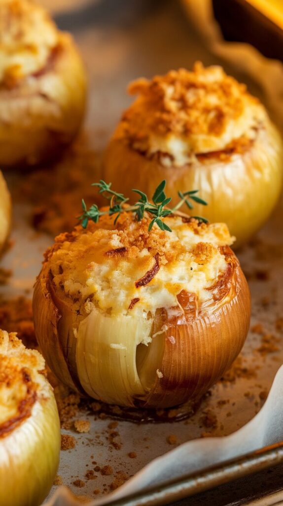French-Inspired Caramelized Onion & Gruyère Stuffed Onions