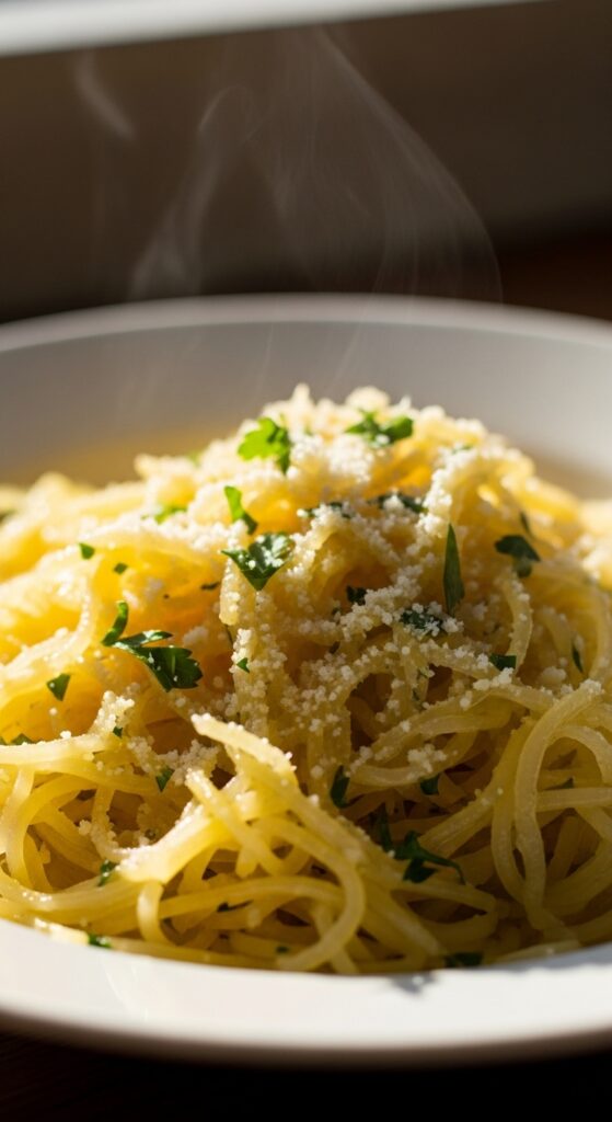 Garlic Butter Parmesan Spaghetti Squash