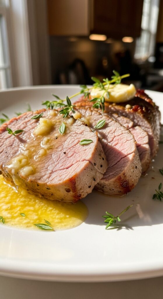 Garlic Herb Butter Pork Tenderloin