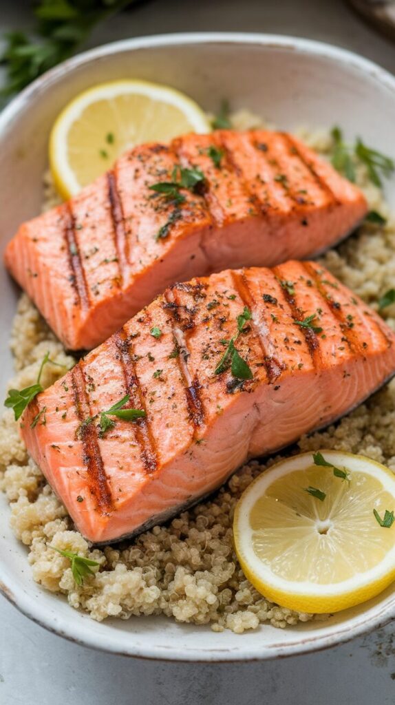 Grilled Lemon Herb Salmon with Quinoa