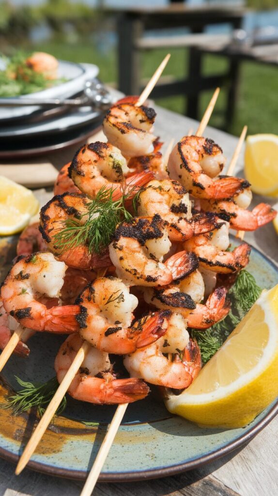 Grilled Lemon Herb Shrimp Skewers