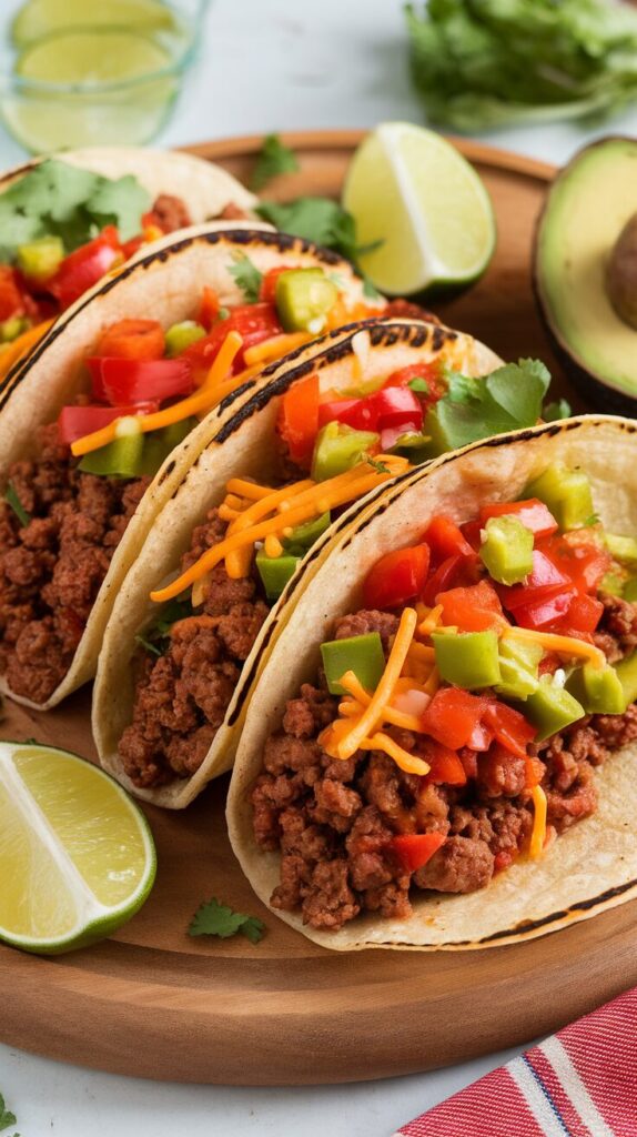 Ground Beef and Bell Pepper Tacos