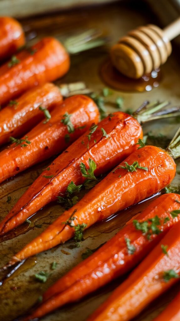 Honey Garlic Roasted Carrots