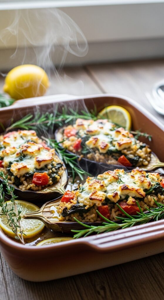 Mediterranean Stuffed Eggplant