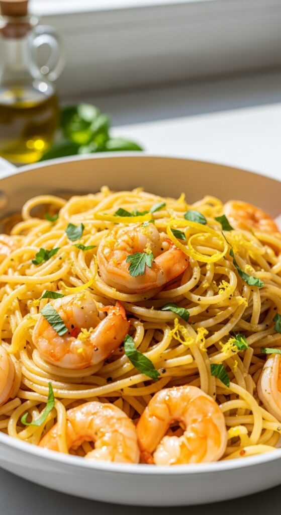 One-Pan Lemon Garlic Shrimp Pasta