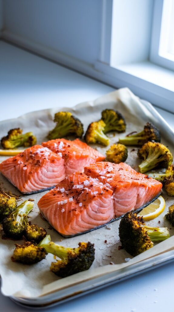 Roasted Broccoli and Salmon