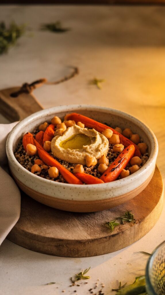 Roasted Carrot and Chickpea Bowls