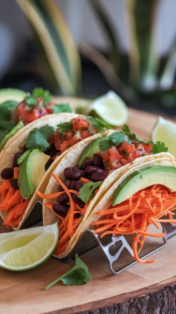 Spiced Carrot and Black Bean Tacos