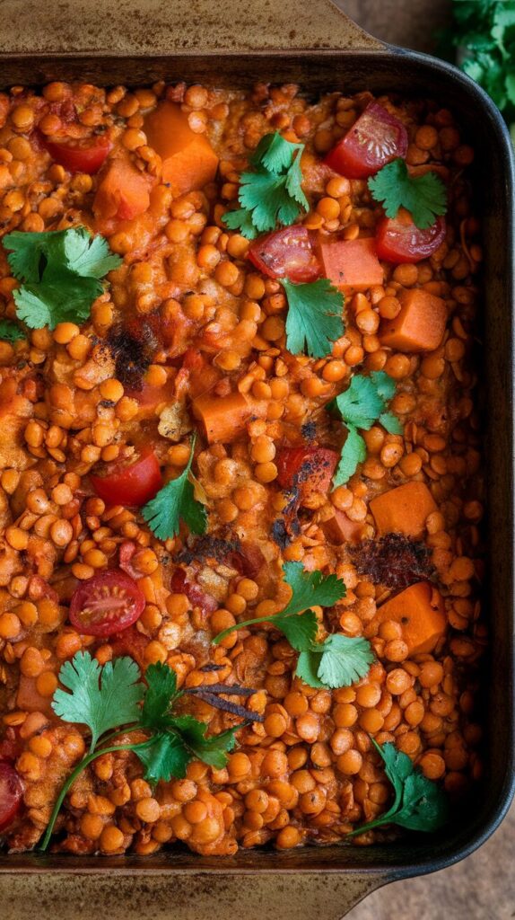 Spicy Carrot and Lentil Casserole