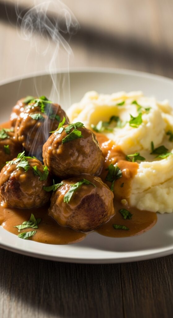 Swedish Meatballs in Creamy Gravy