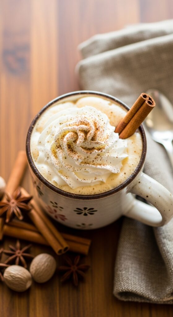 Garnished Eggnog in Mug