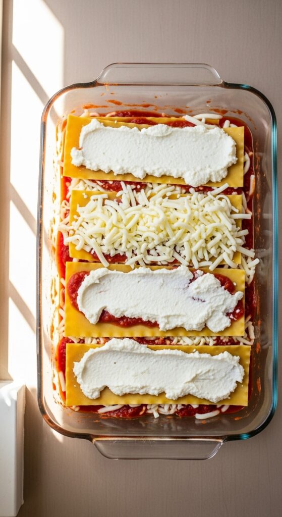Homemade Lasagna Assembly