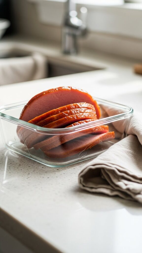 Leftover slices of honey baked ham