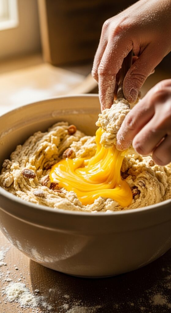 Mixing Biscotti Dough by Hand