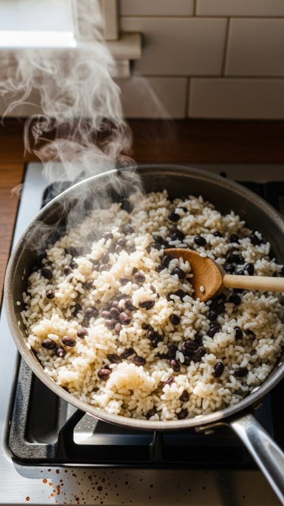 Mixing Rice and Beans
