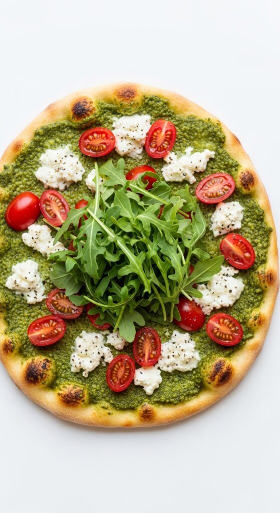 Pesto & Goat Cheese Flatbread Pizza