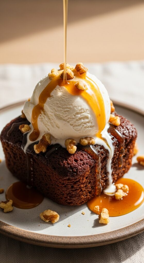 Served Sticky Toffee Pudding