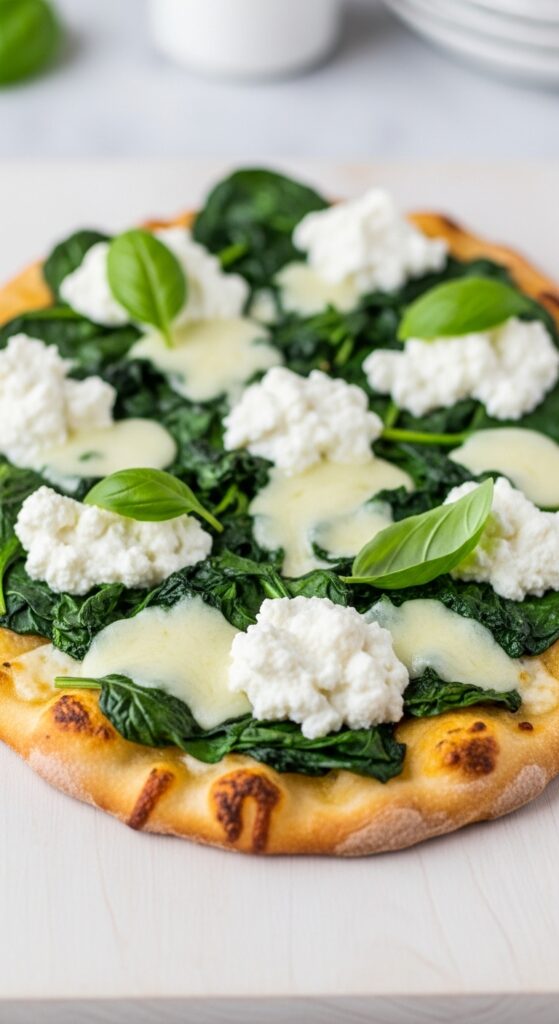 Spinach & Ricotta Flatbread Pizza